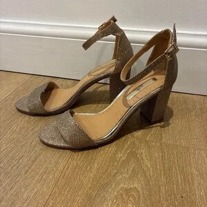 LuLaRoe Glittering Tan Heeled Sandals